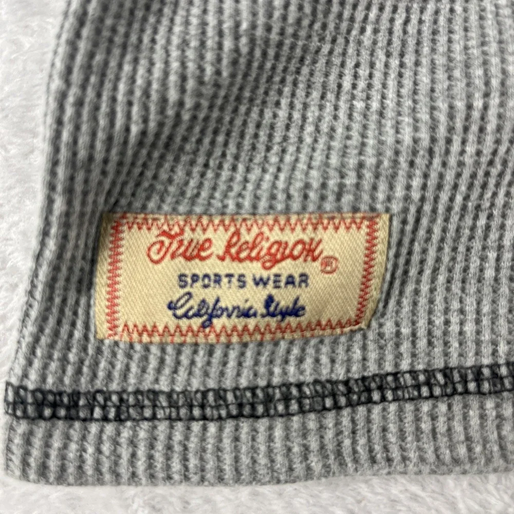 True Religion Hoodie Men's‎ Medium Gray Full Zip Sweatshirt